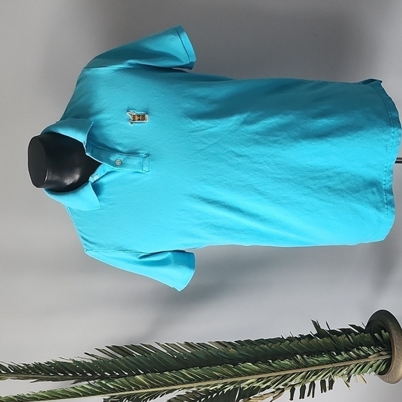 American Eagle Outfitters Other - American Eagle Classic Fit turquoise polo with Tiki applique Size: MT